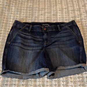 Maurices Dark Blue Rolled Cuff Denim Shorts
